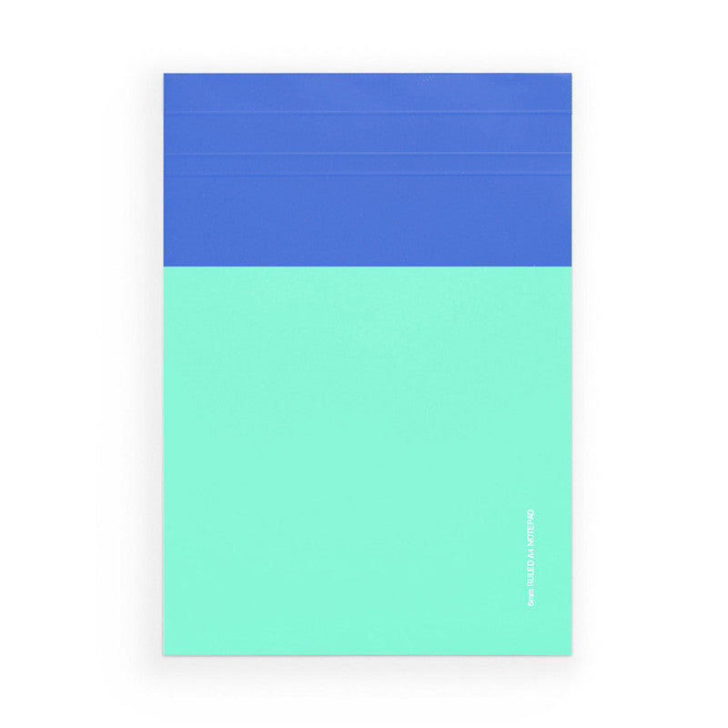 Desk Pad - A4 Ruled - Blue + Mint