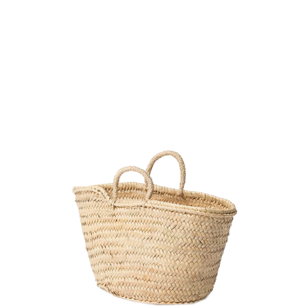 Moroccan Basket With Woven Handles - Small