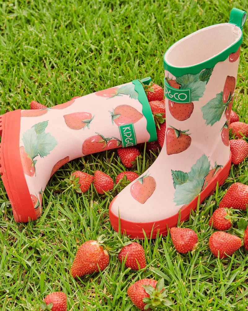 Strawberry rain boots best sale