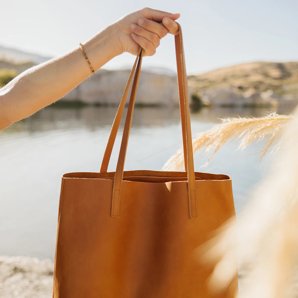 Tan on sale shopping bag