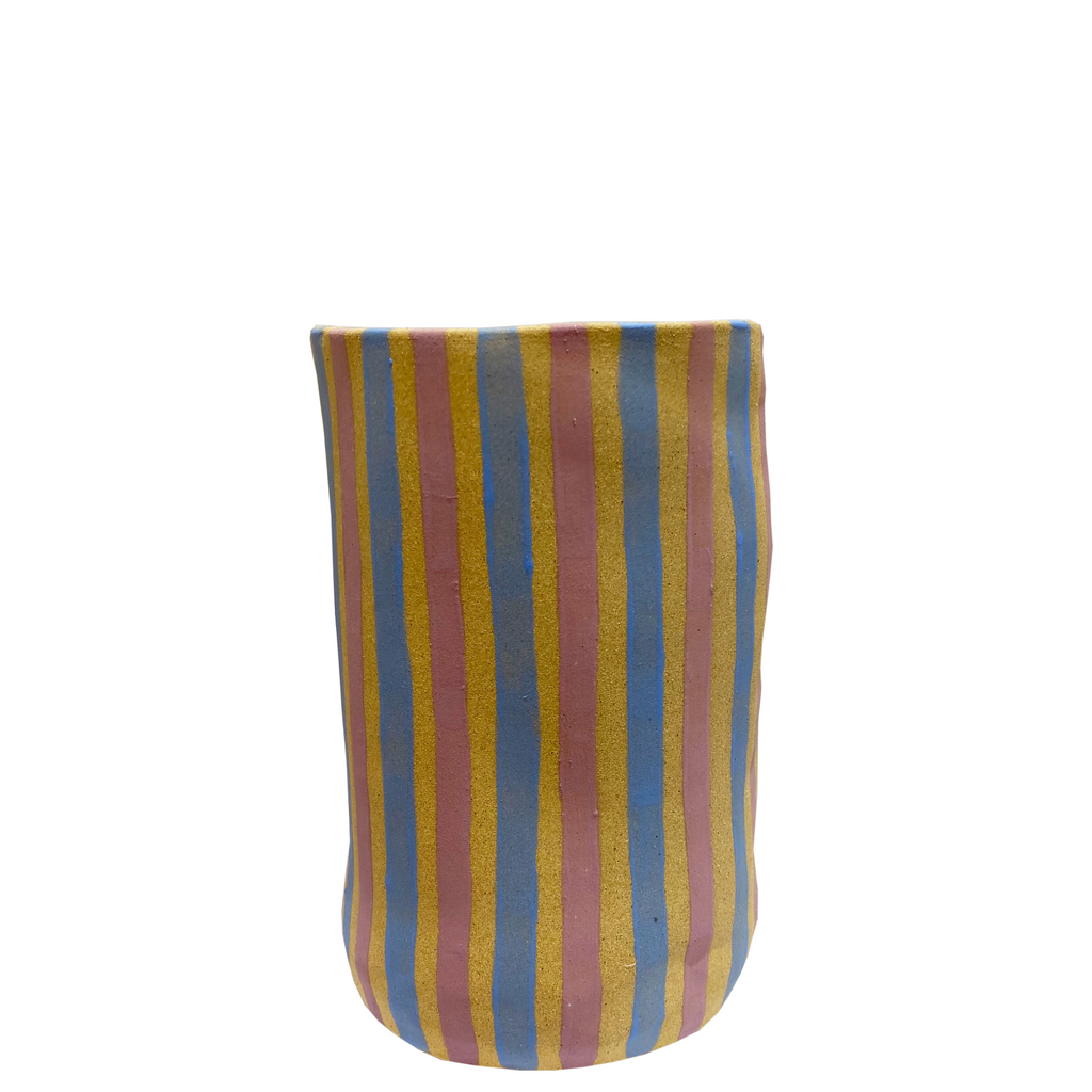 Handmade Vase - Striped Blue/Purple