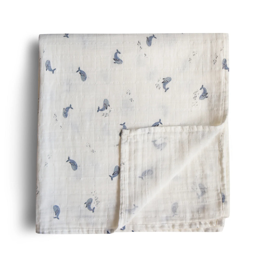 Muslin Swaddle Organic Cotton - Whales