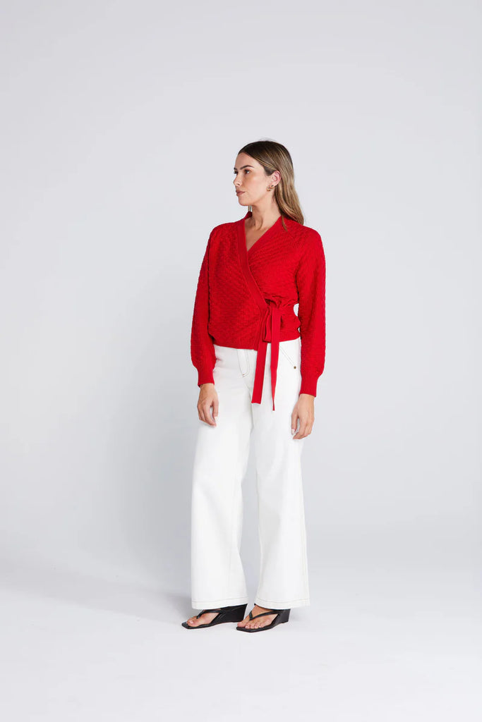 Wrapt Cardigan - Sizzling Scarlet