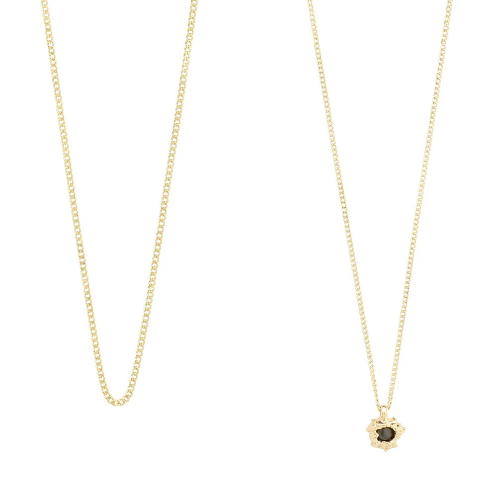 Act Necklace - Gold Plated - Black