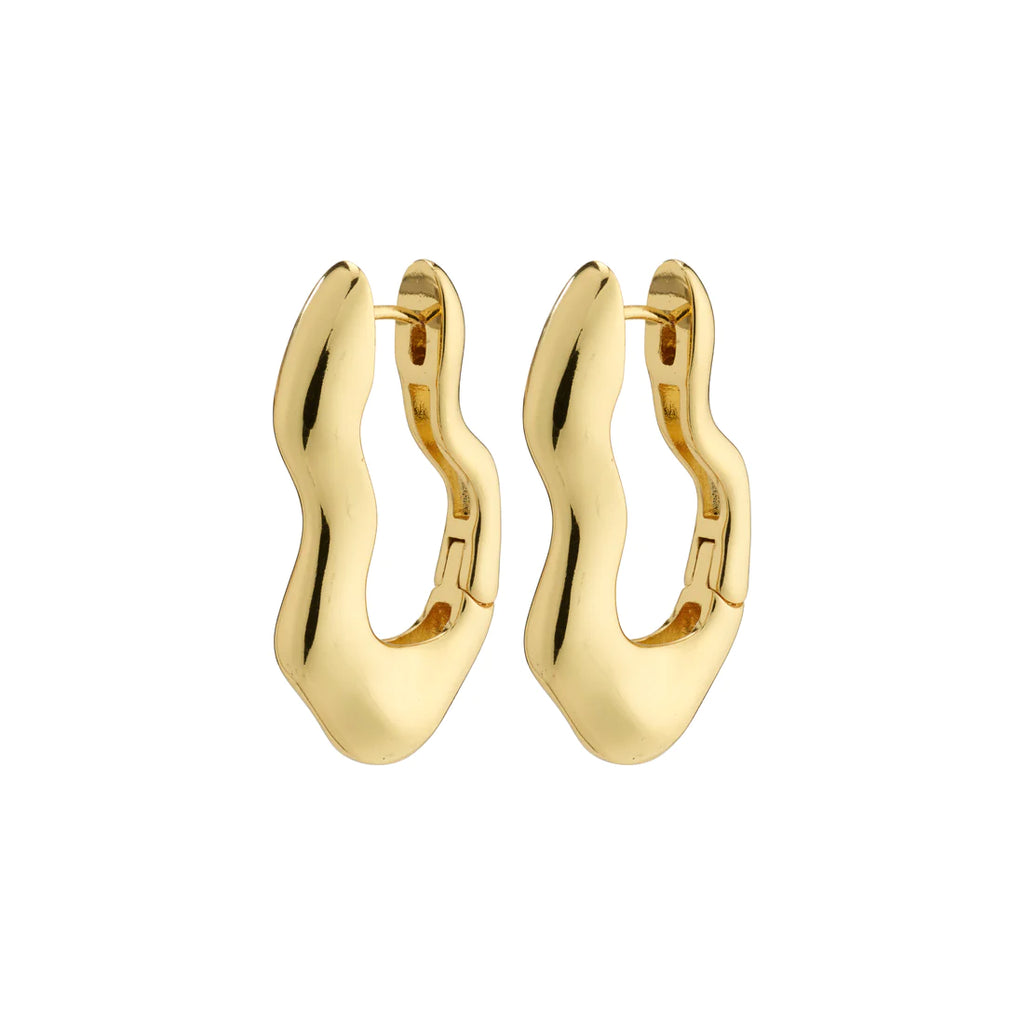 Wave Recycled Wavy Earrings  - Gold Plated