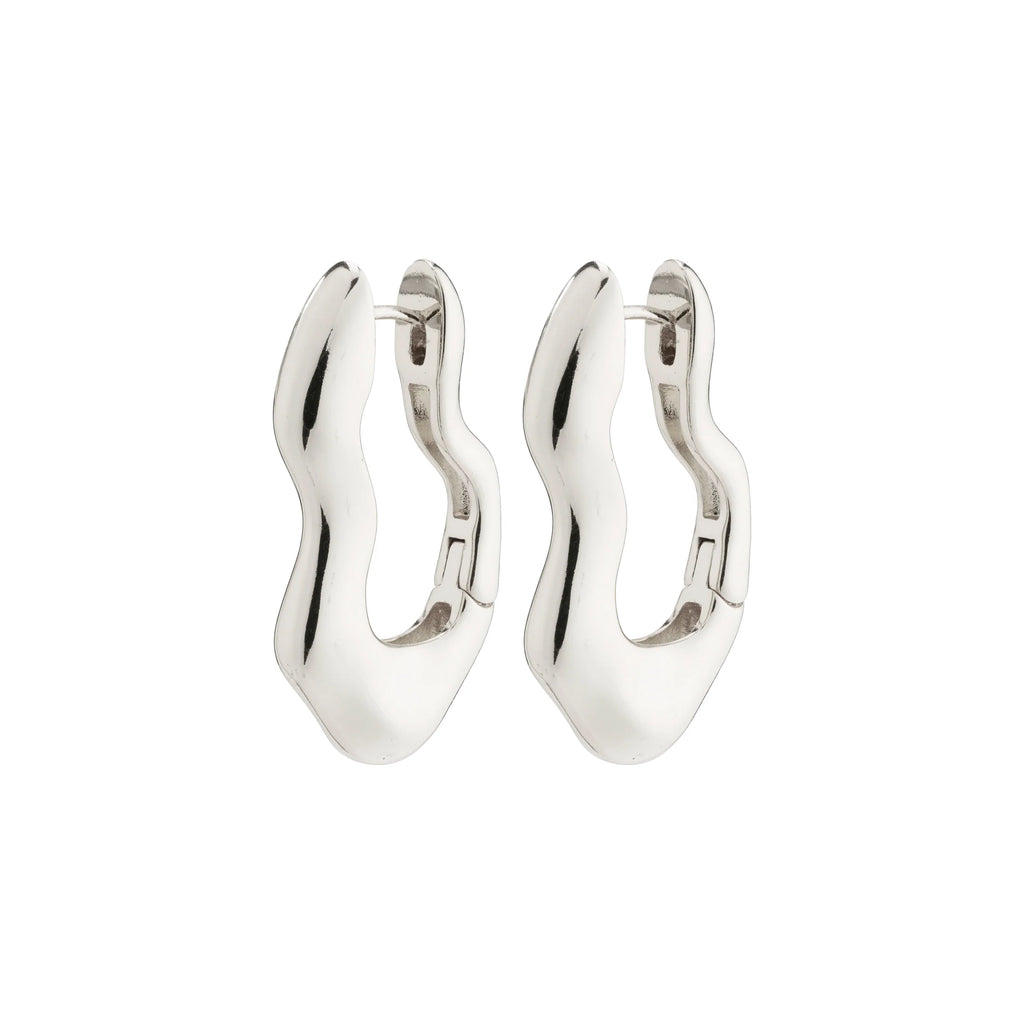 Wave Recycled Wavy Earrings  - Silver Plated