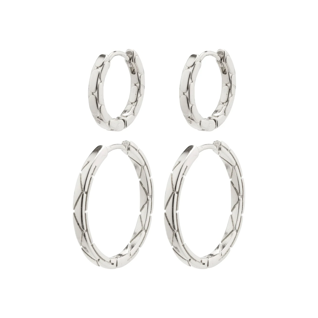 Blossom Recycled Hoop Earrings 2-in-1 - Silver Plated