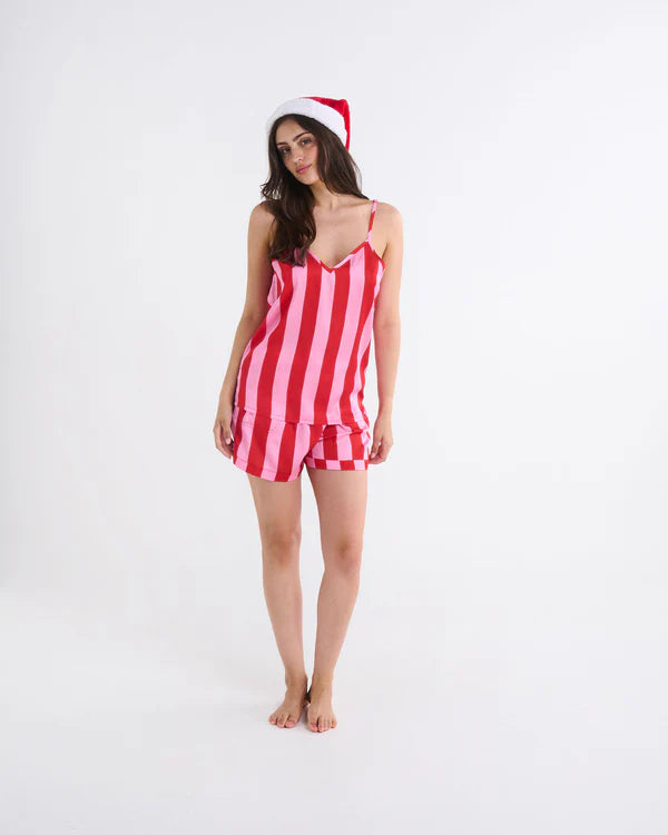 Satin Cami Pyjama Set - Santa Baby