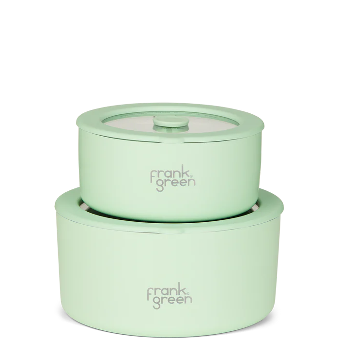 Stainless Steel Bowl with Glass Lid - Pack of 2
