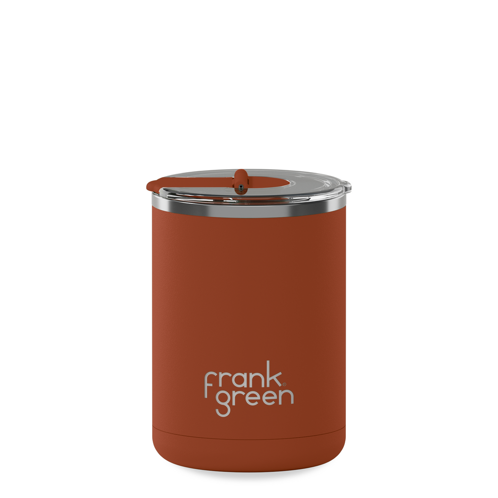 12oz Ceramic Coffee Cup with Hinged Lid - Toffee