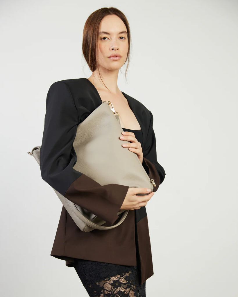 June Shoulder Bag - Dove Pebble