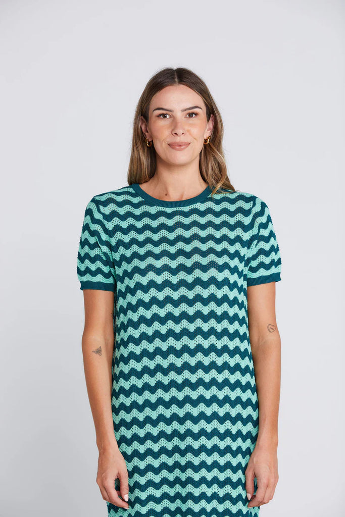 Squiggle Dress - Sage & Cypress