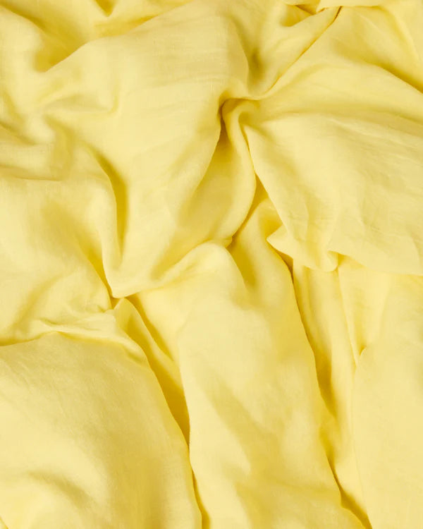 Linen Flat Sheet - Lemon Butter