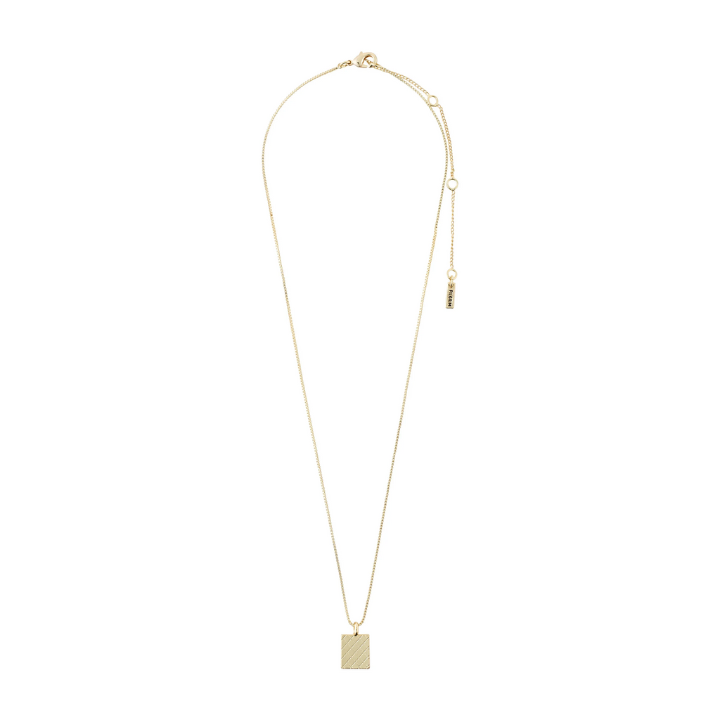 Blossom Square Coin Necklace - Gold Plated