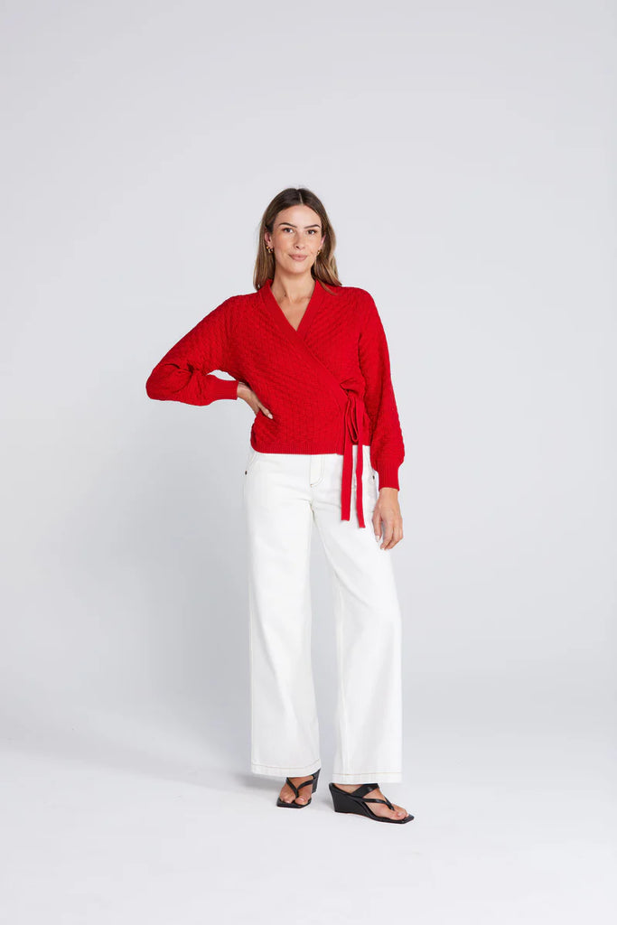 Wrapt Cardigan - Sizzling Scarlet