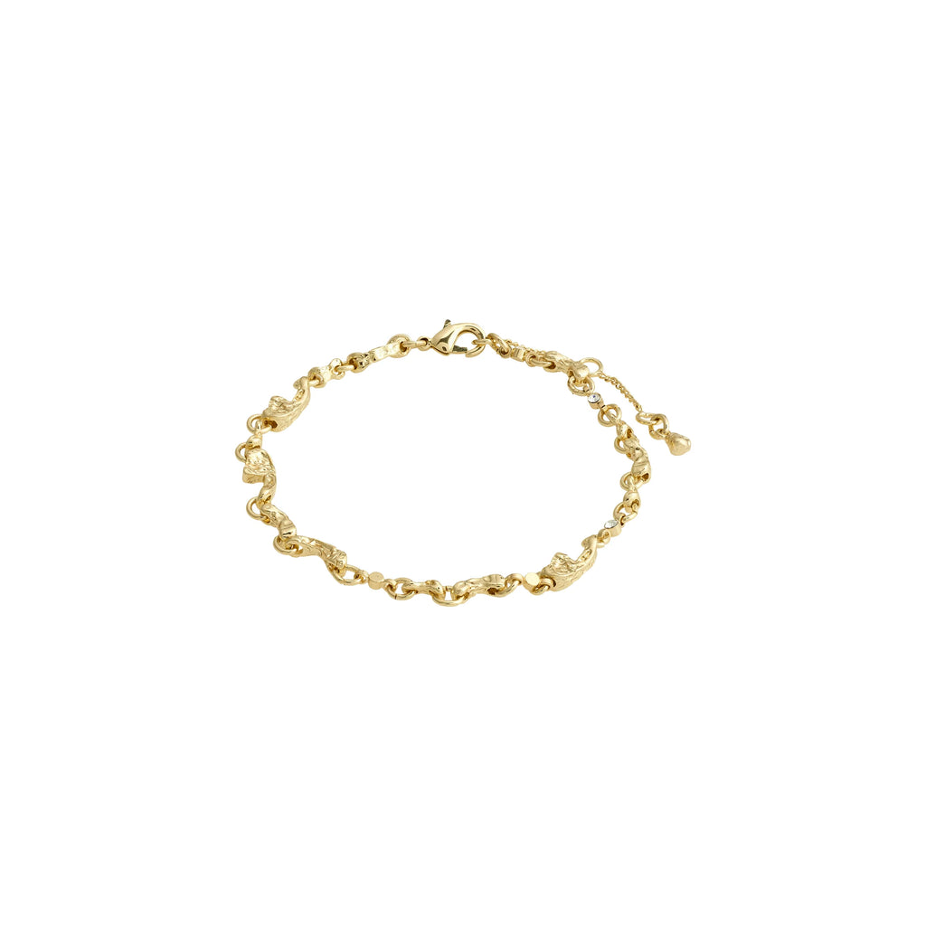Hallie Organic Shaped Crystal Bracelet - Gold Plated