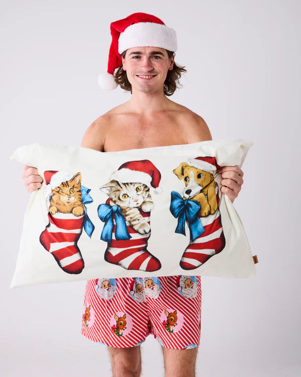 Cotton Pillowcase (Singular) - Festive Fur Babies