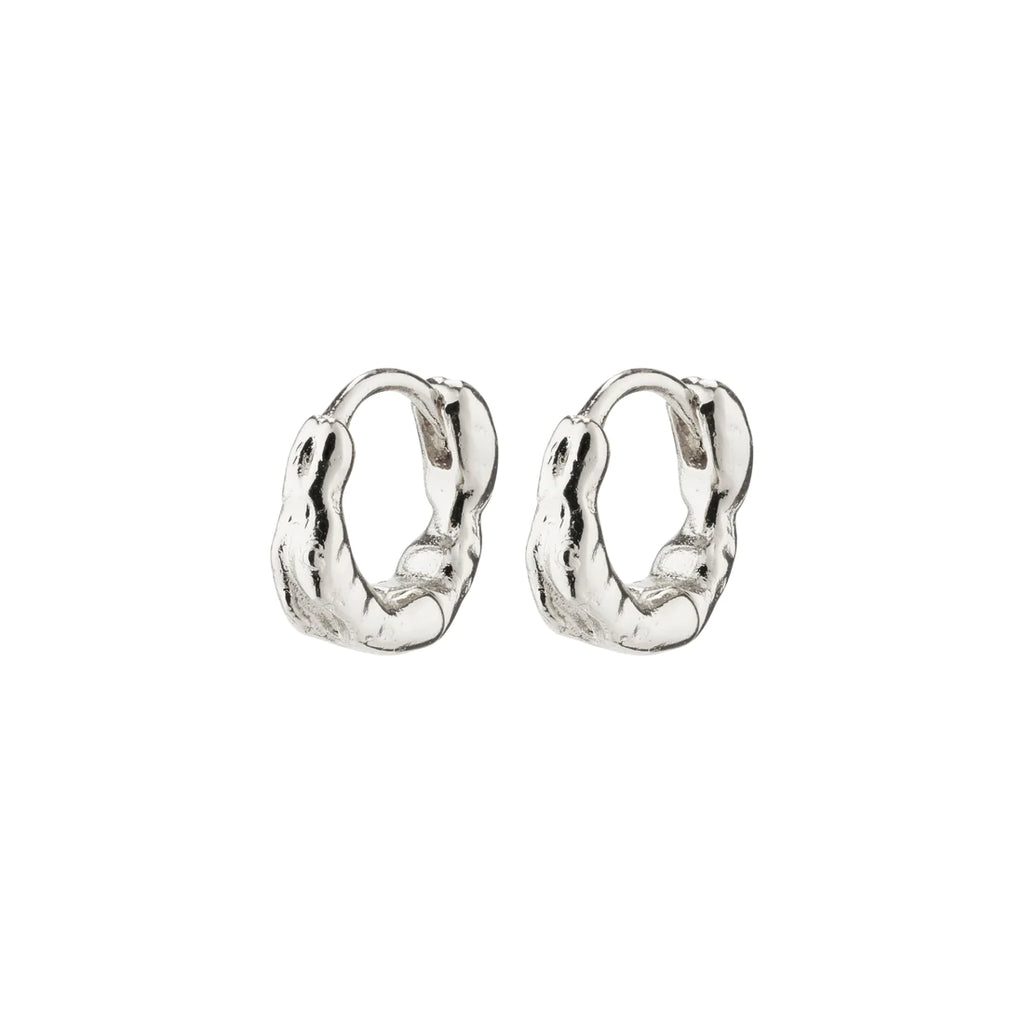 Eddy Recycled Organic Hoops Mini - Silver Plated