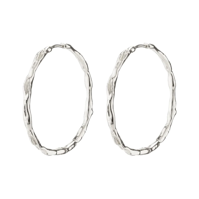 Eddy Recycled Organic Hoops  - Silver Plated