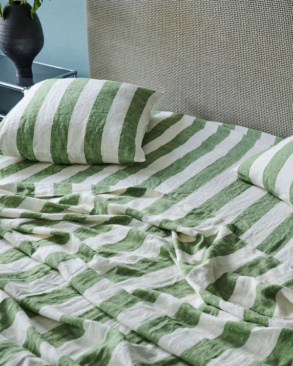 Quilt Cover - Moss Stripe