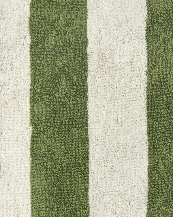 Terry Bath Robe - Moss Stripe