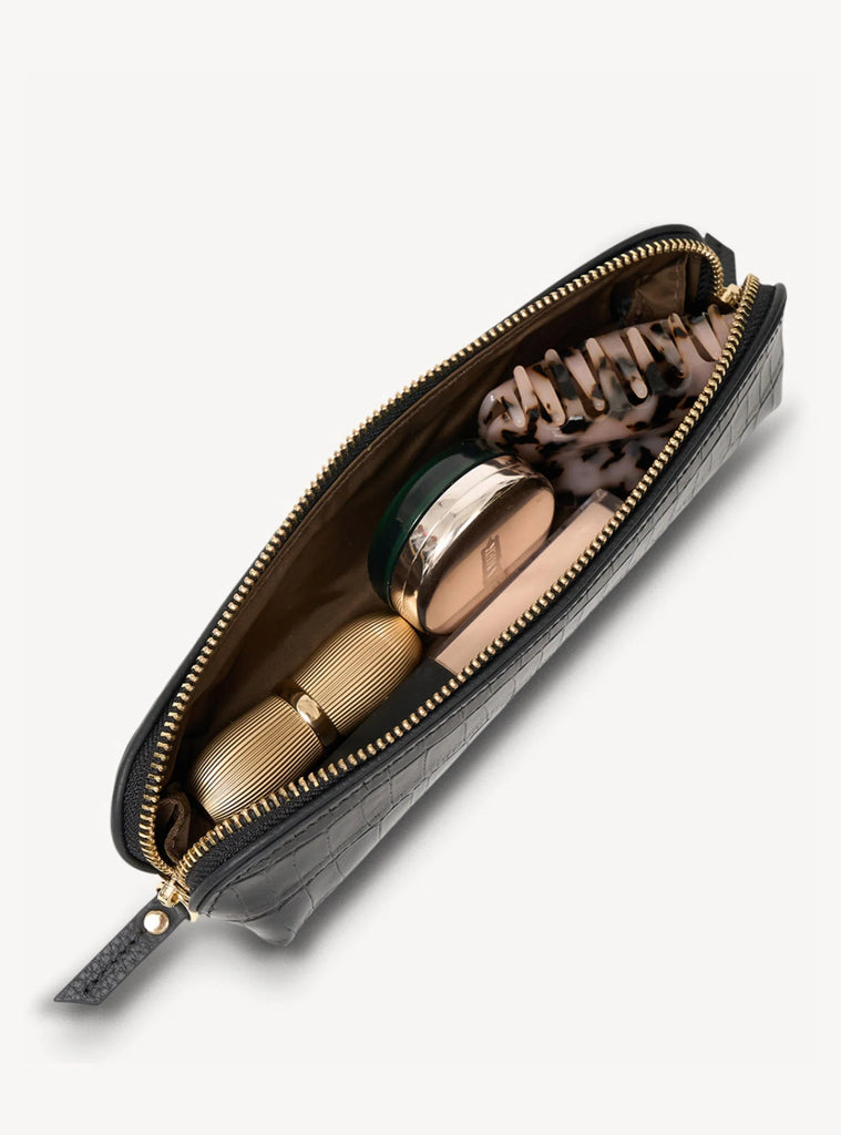 Tali Pencil Case - Black Croc