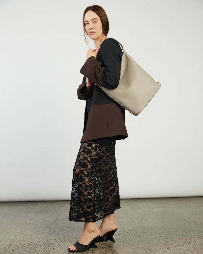 June Shoulder Bag - Dove Pebble
