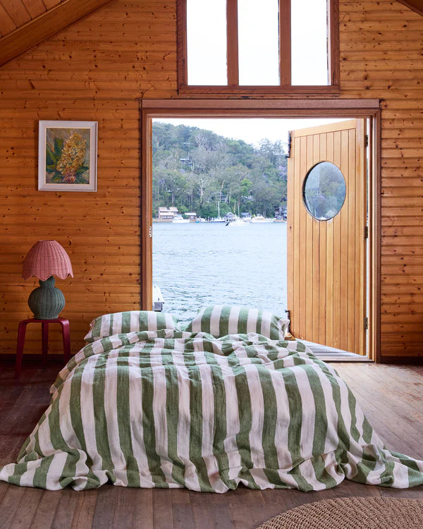Quilt Cover - Moss Stripe