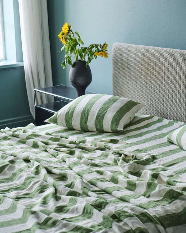 Fitted Sheet - Moss Stripe