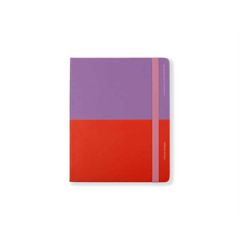 Classic A5 Wrap Notebook - Ruled Pages - Purple and Red