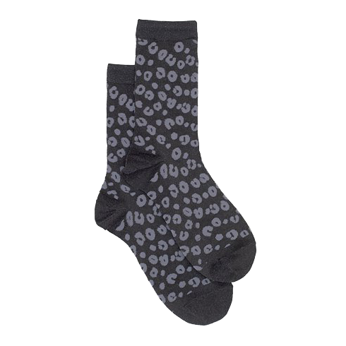 Socks - Lurex Cheetah Black
