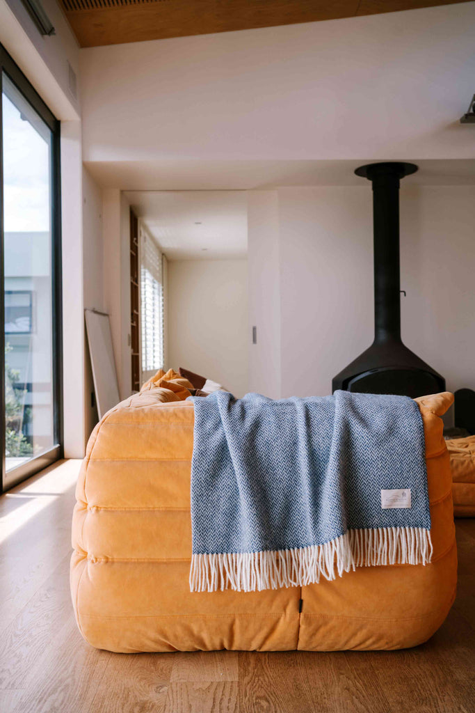 Blue Cliffs Blue Throw