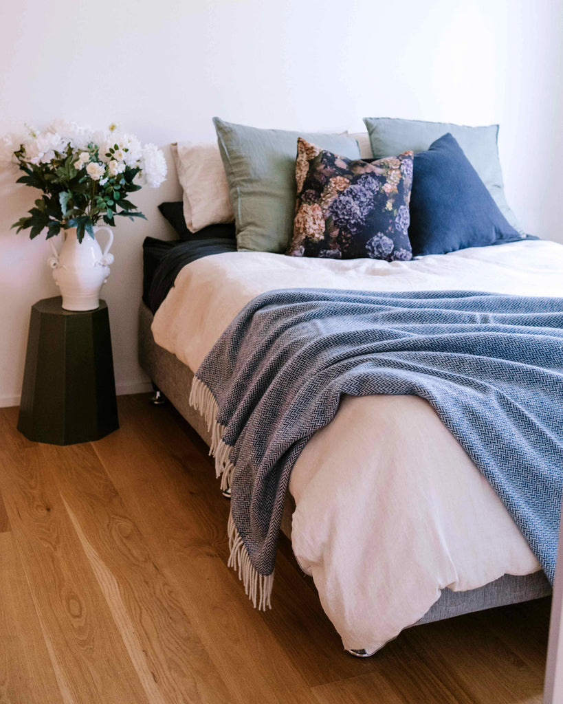 Blue Cliffs Blue Throw