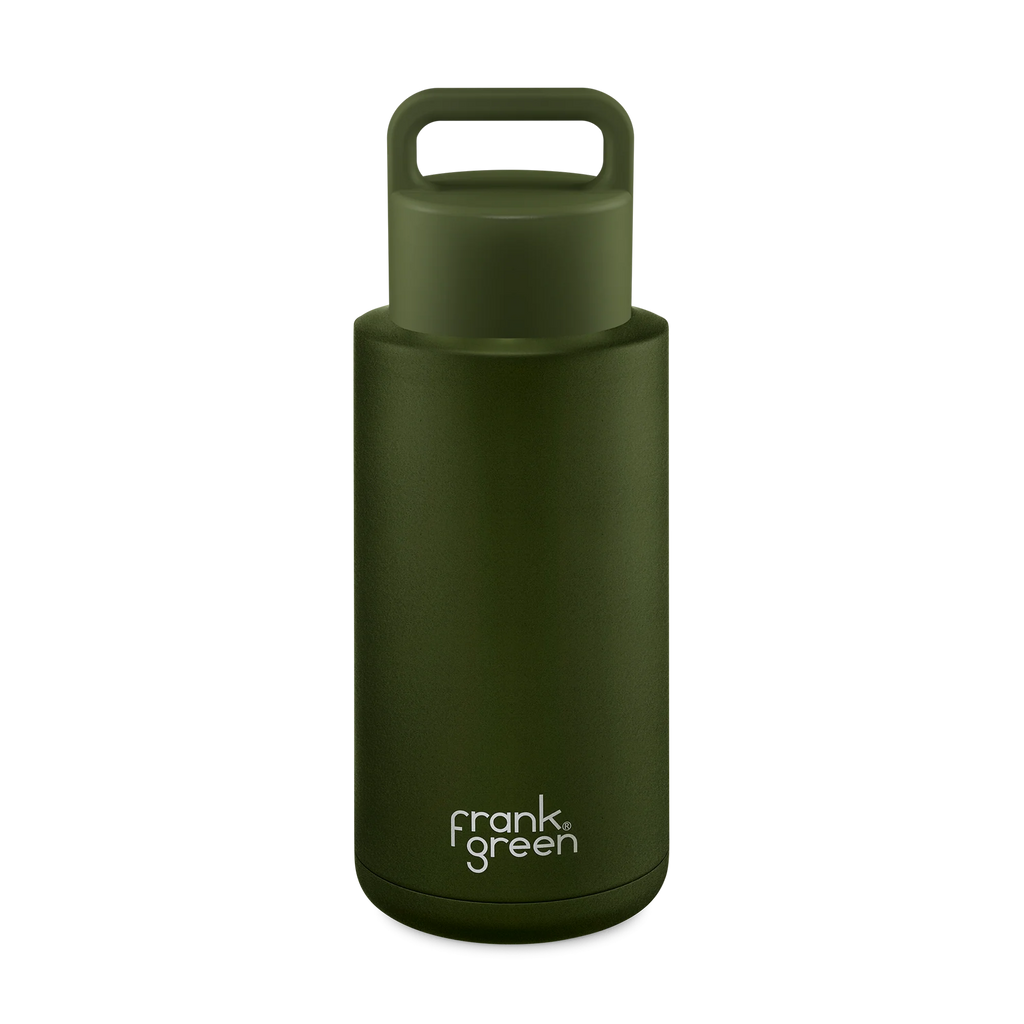 34oz Stainless Steel Ceramic Bottle with Grip Lid - Khaki