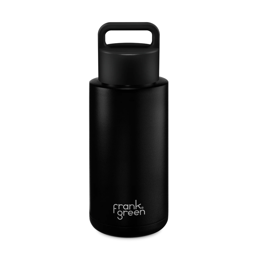 34oz Stainless Steel Ceramic Bottle with Grip Lid - Black