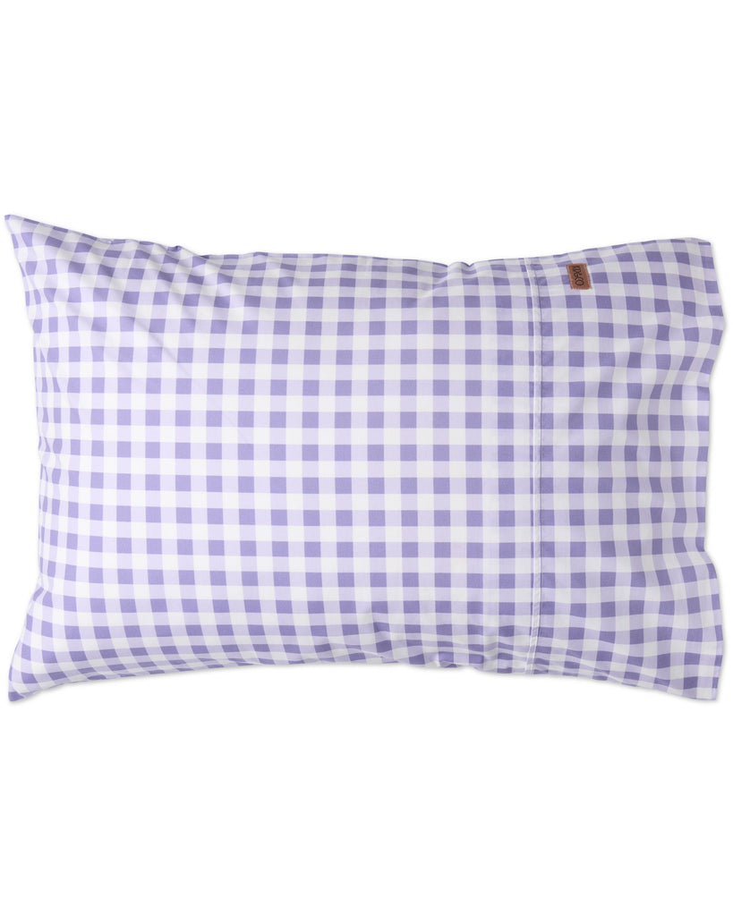 Lilac Gingham Organic Cotton Pillowcase (single)