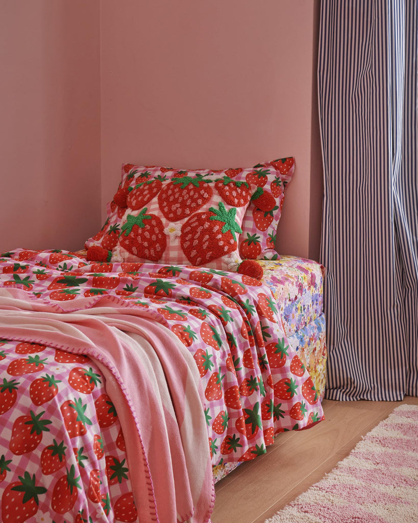 Strawberry Jam Organic Cotton Pillowcase