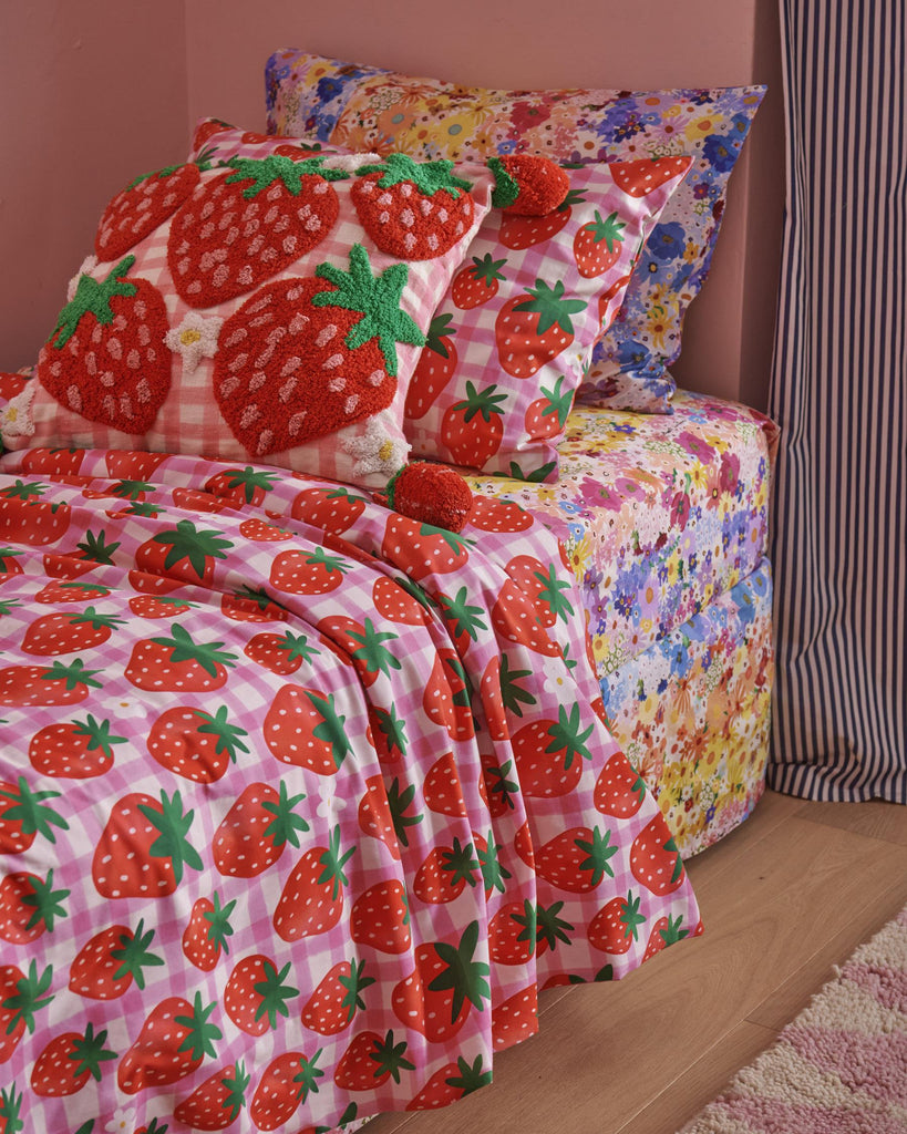 Strawberry Jam Organic Cotton Pillowcase