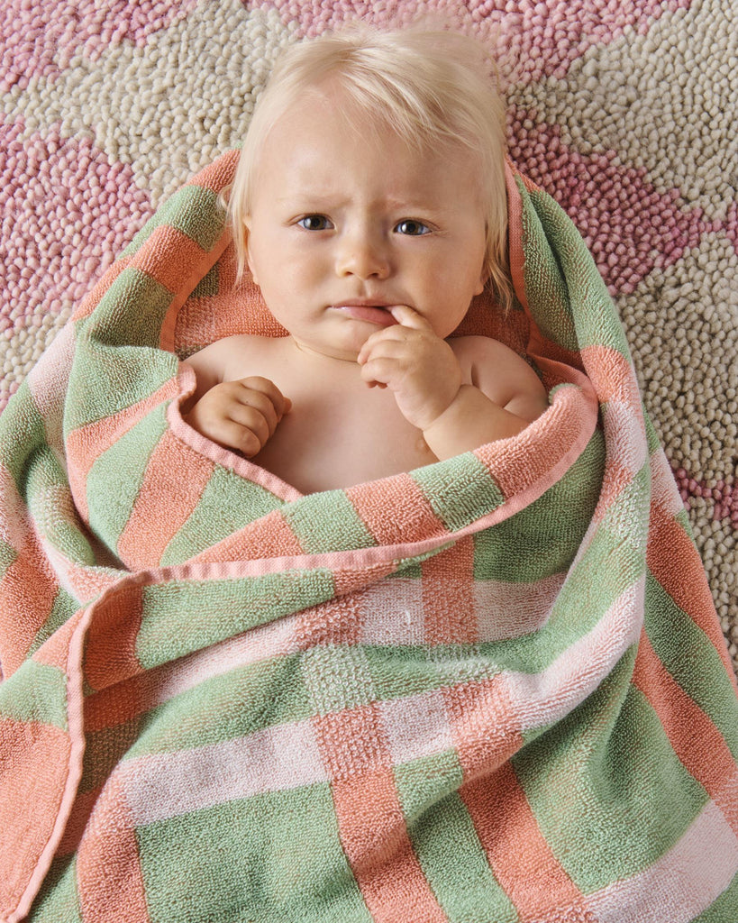 Pistachio Tartan Terry Baby Towel