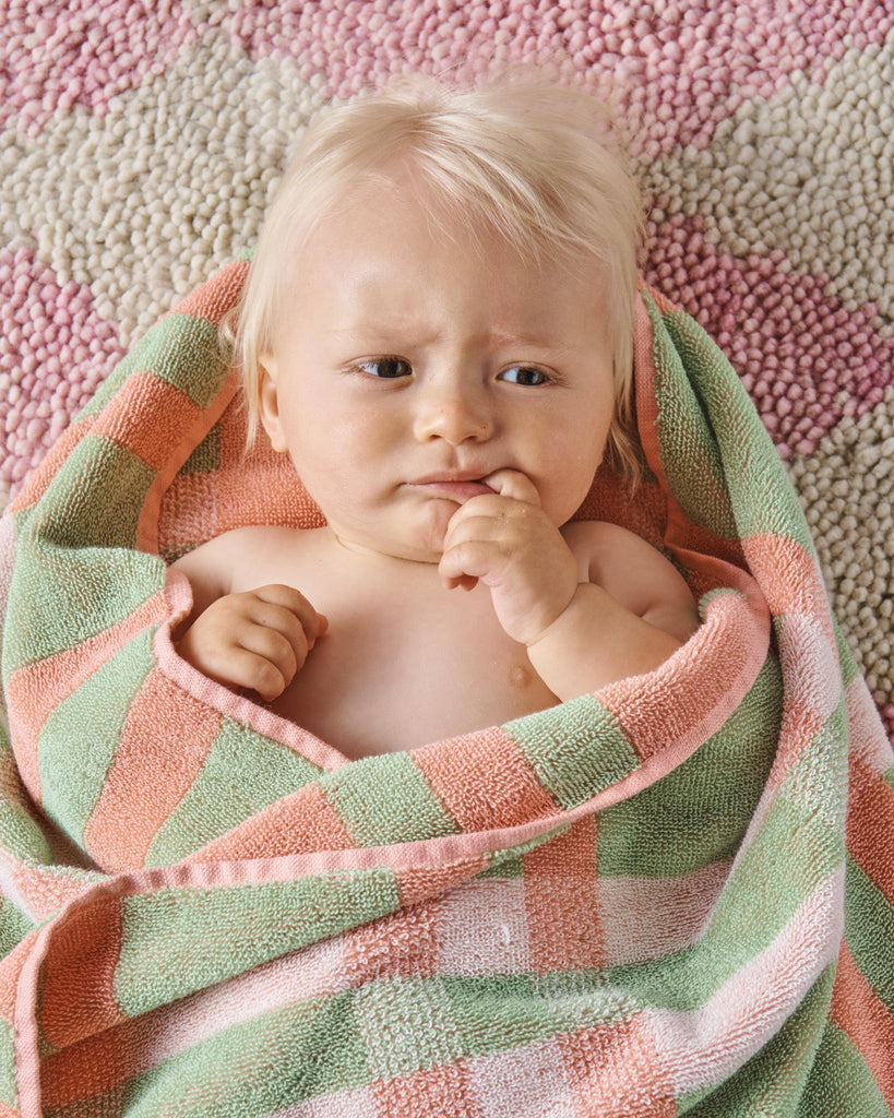 Pistachio Tartan Terry Baby Towel