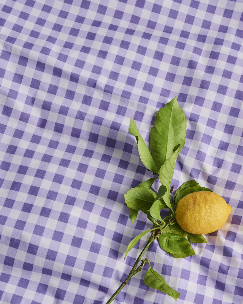 Lilac Gingham Cotton Quilt Cover