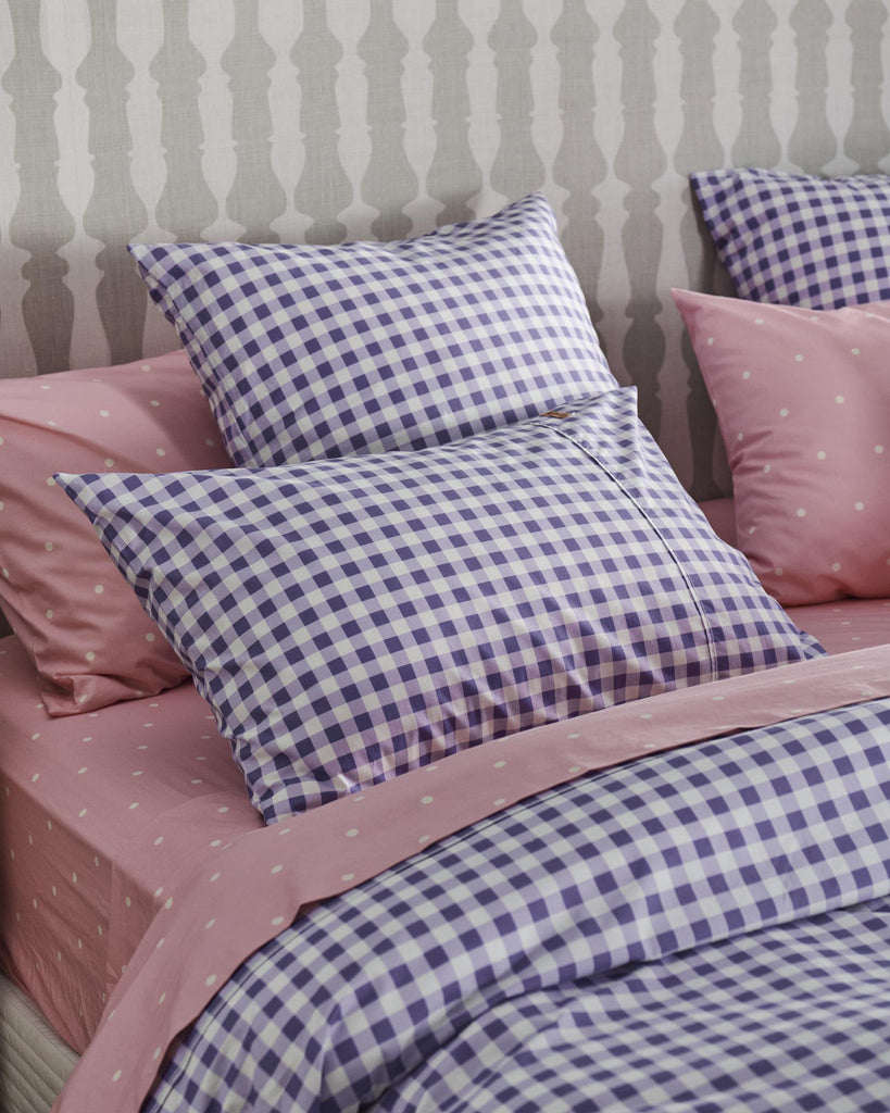 Lilac Gingham Organic Cotton Pillowcase (single)