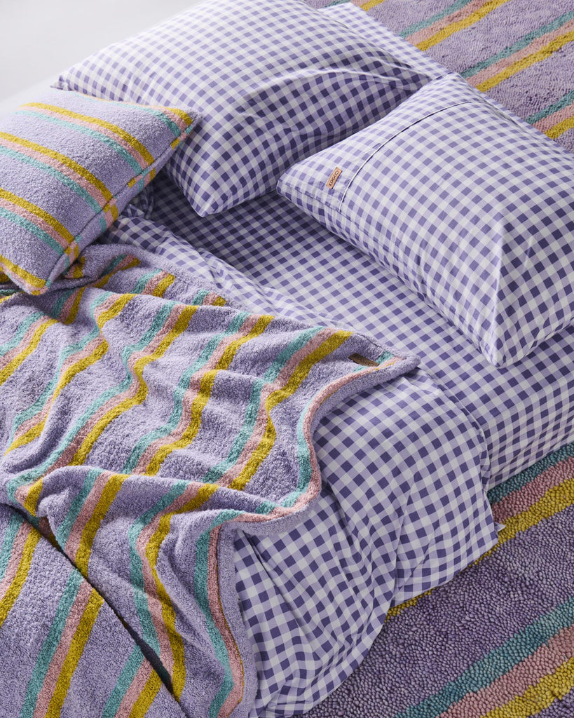 Lilac Gingham Organic Cotton Pillowcase (single)