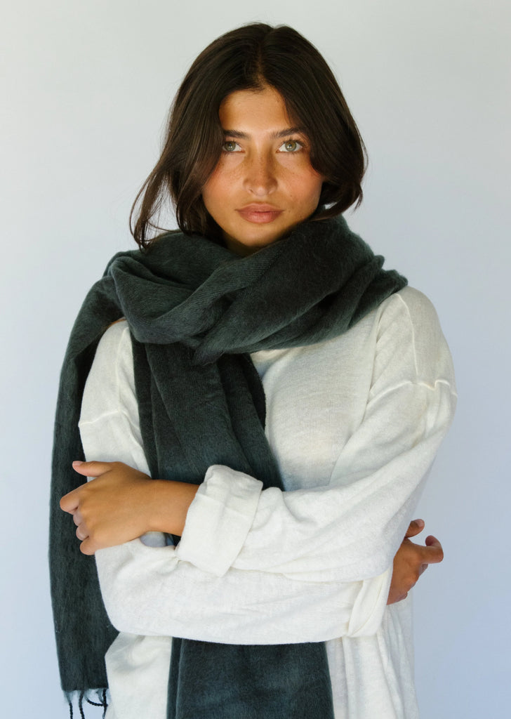 Hand Woven Scarf - Charcoal