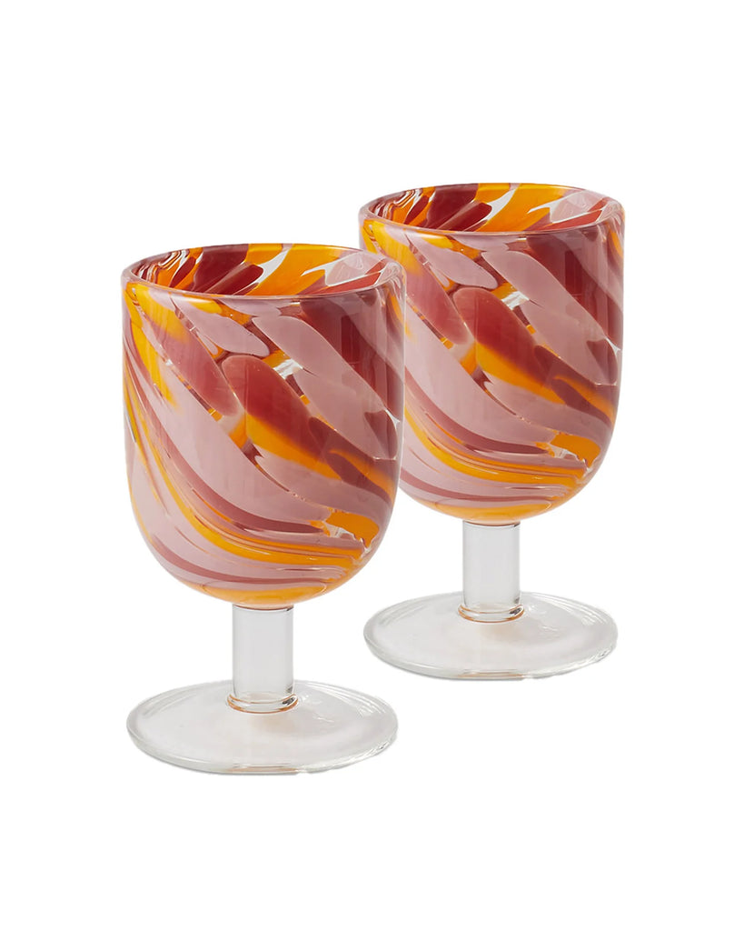 Desert Flower Swirl Wine Glass (2P Set)