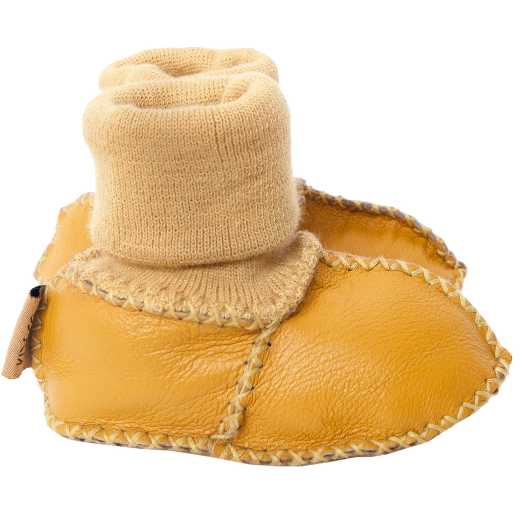 Merino Wool Baby Booties - Yellow