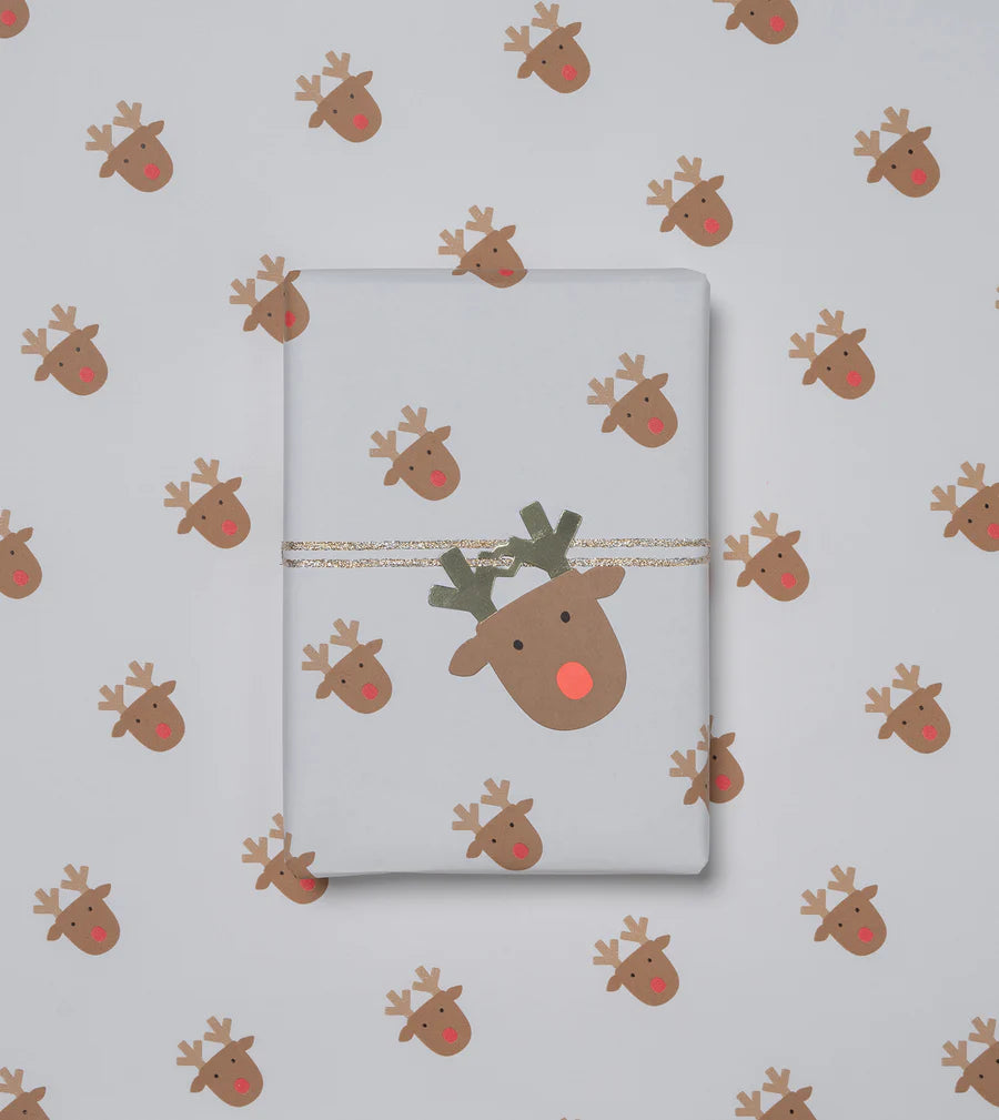 Christmas Gift Wrap Roll - Rudolph - Toffee