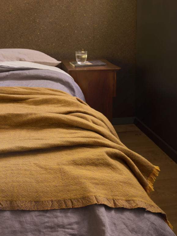Oslo Lambswool Throw - Satsuma/Lupin