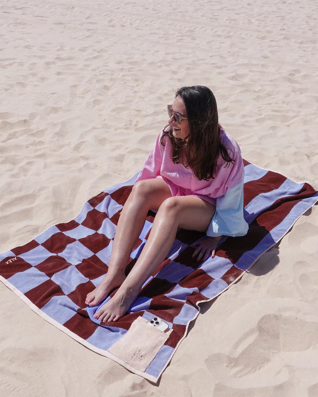 Premium Cotton Beach Towel - Iced Mocha