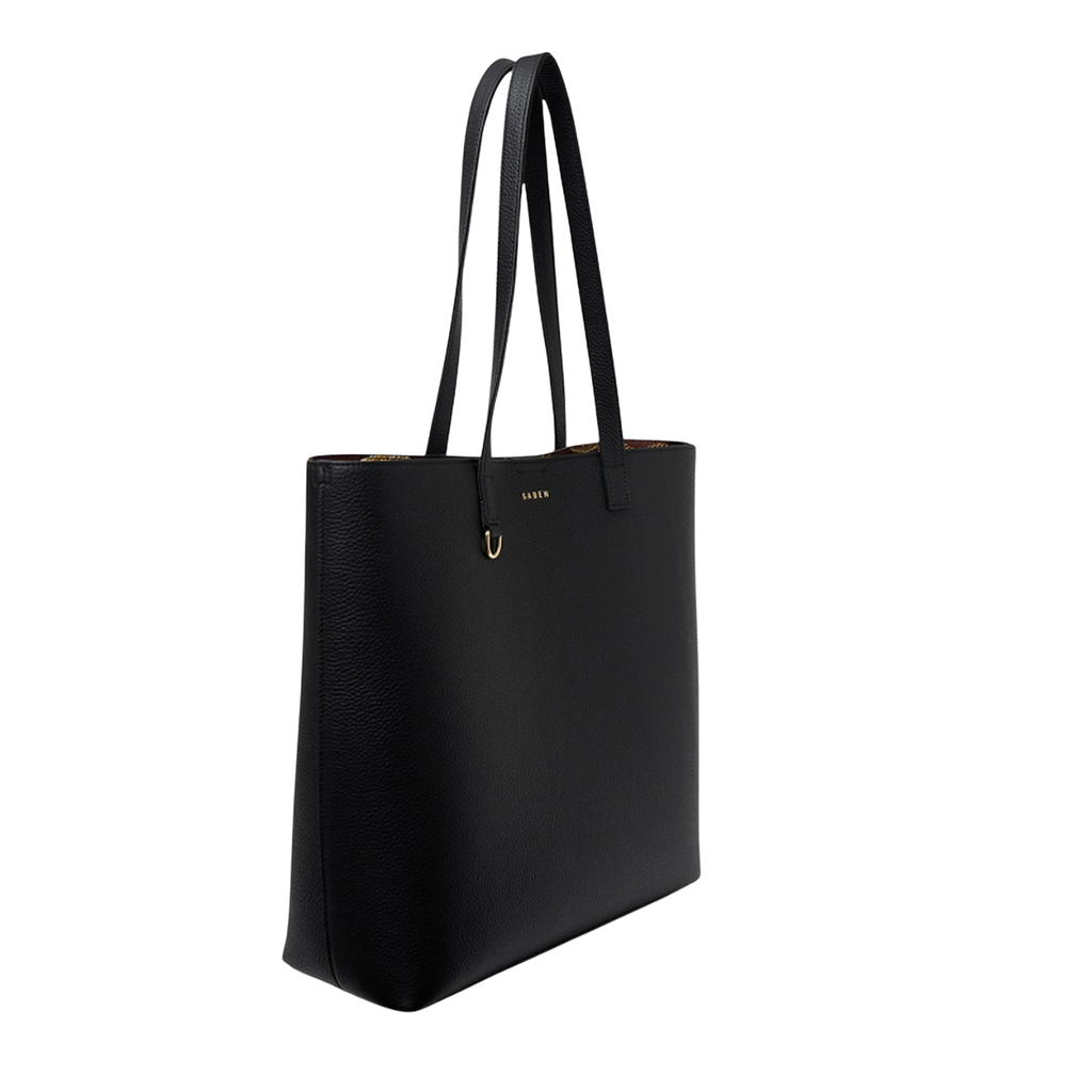 Carter Tote - Black and Umber Chain Print